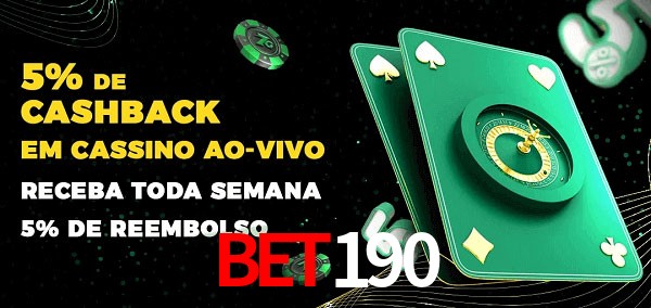 Promoções do cassino ao Vivo bet190